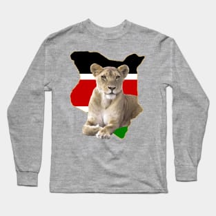 Kenya Lion - BigCat in Africa Long Sleeve T-Shirt